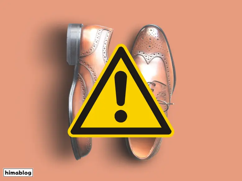 革靴とびっくりマーク