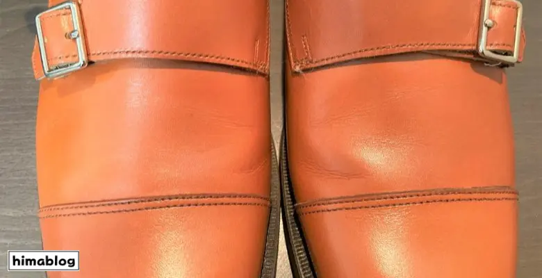 シワ入れを行った後の革靴の写真